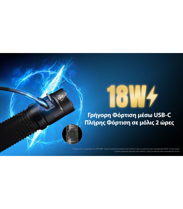 ΦΑΚΟΣ LED NITECORE PRECISE P17ix, Tactical Lumin Sield, Strobe ready, 5000lm