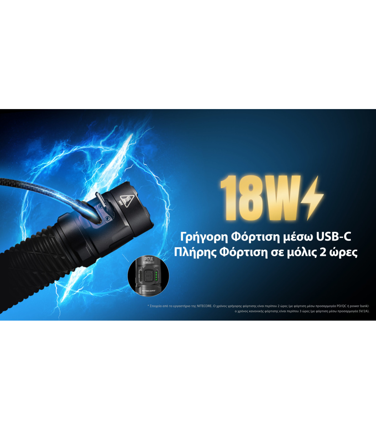 ΦΑΚΟΣ LED NITECORE PRECISE P17ix, Tactical Lumin Sield, Strobe ready, 5000lm