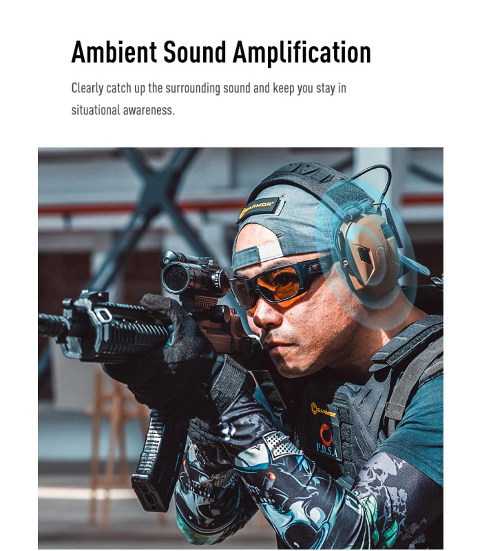 Ωτοασπίδες Ηλεκτρονικές EARMOR M300A-BK, Μαύρη