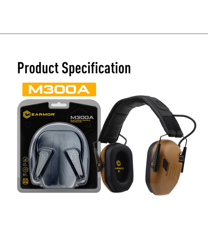 Ωτοασπίδες Ηλεκτρονικές EARMOR M300A-BK, Μαύρη