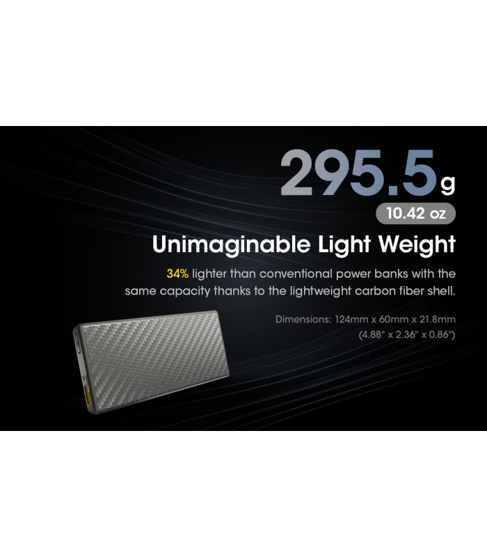 POWER BANK NITECORE CARBO 20000 Carbon Fiber, Fast Charge