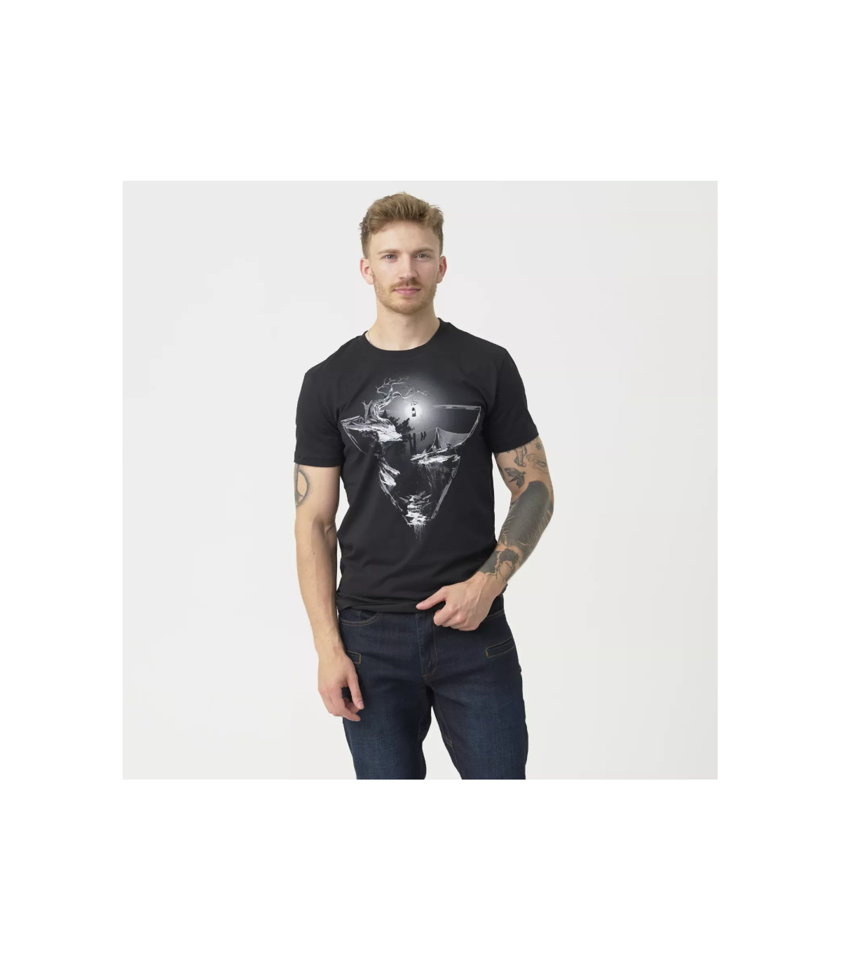 Helikon-Tex T-Shirt Night Valley Short Sleeve Black | Sabotage Oddal