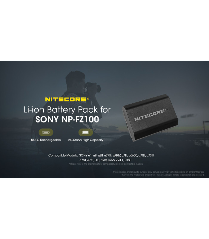 ΜΠΑΤΑΡΙΑ NITECORE for SONY NP-FZ100C, 7.2V , 2400mAh, 17.28Wh