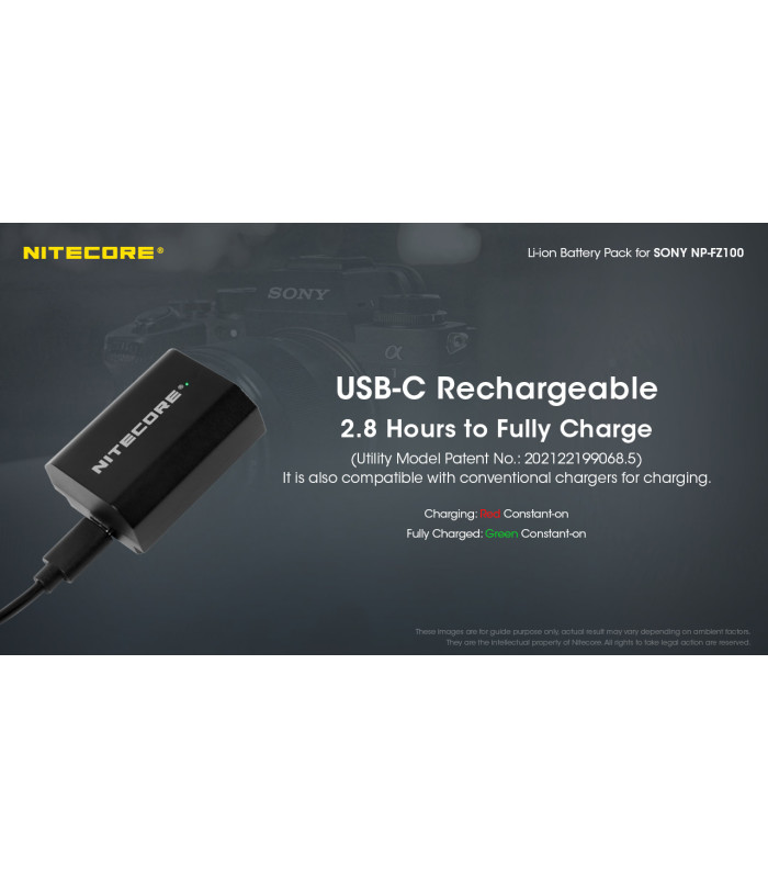ΜΠΑΤΑΡΙΑ NITECORE for SONY NP-FZ100C, 7.2V , 2400mAh, 17.28Wh