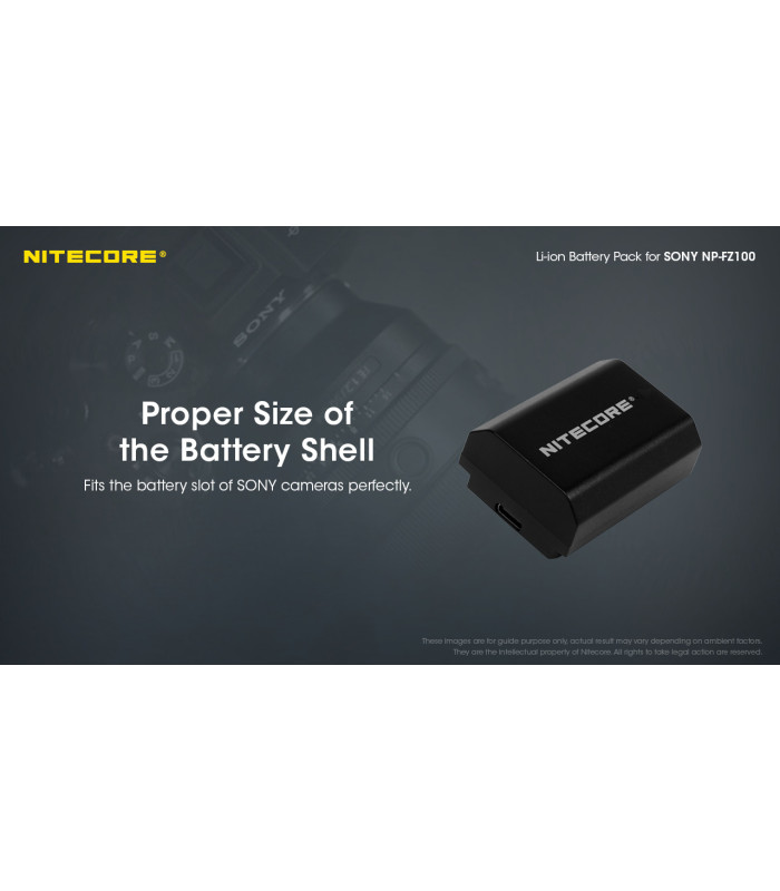 ΜΠΑΤΑΡΙΑ NITECORE for SONY NP-FZ100C, 7.2V , 2400mAh, 17.28Wh