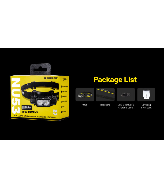 ΦΑΚΟΣ LED NITECORE HEADLAMP NU53, 1800Lm , 6000ma
