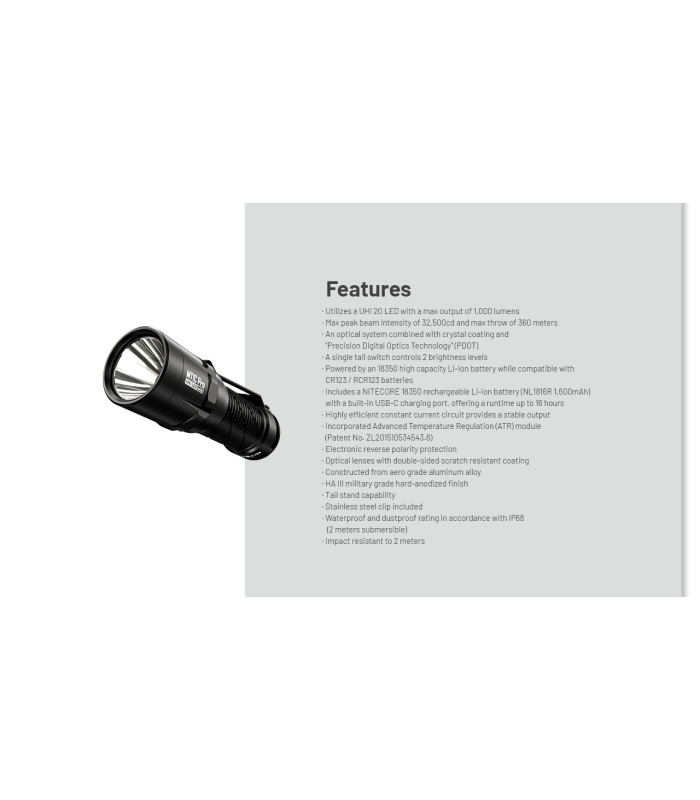 ΦΑΚΟΣ LED NITECORE MULTI TASK MT1C PRO