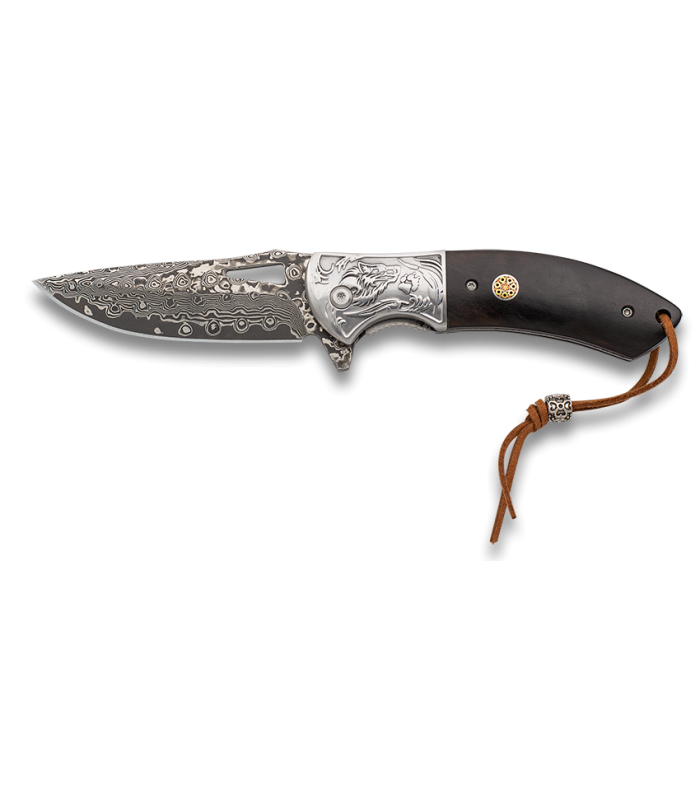 ΣΟΥΓΙΑΣ Albainox Damascus penknife. Ornated steel bolster, 8.50cm, 18925