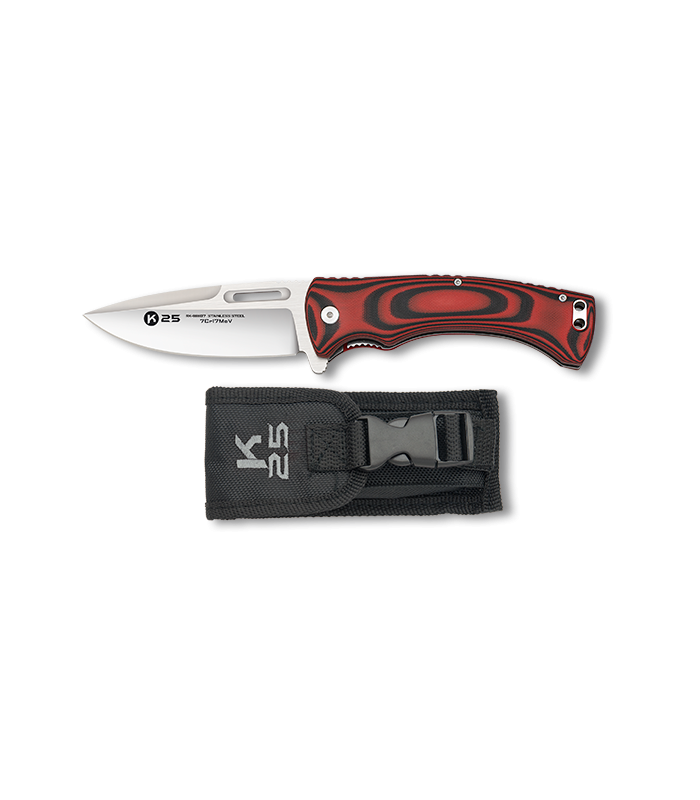 ΣΟΥΓΙΑΣ K25, CNC/G10 penknife. Black-red. Bl 9.80cm, 18867