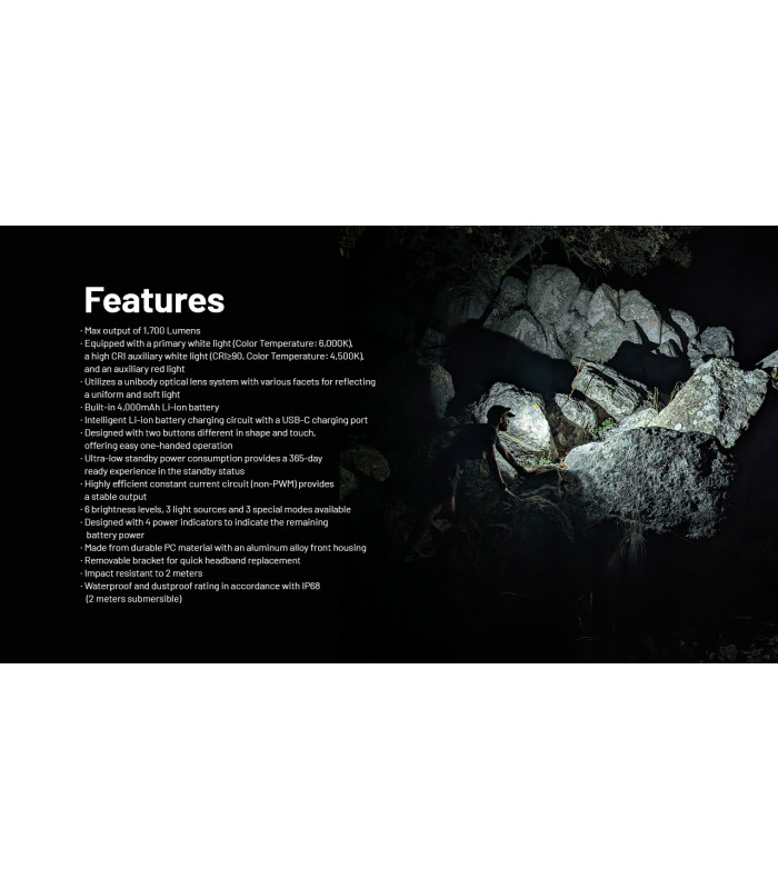 ΦΑΚΟΣ LED NITECORE HEADLAMP NU45, 1700Lm, 4000mAh