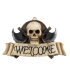 ΦΙΓΟΥΡΑ TOLE10 Resin decoration. "Welcome". Skull-Axes 17,50x10 cm, 39707