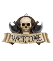 ΦΙΓΟΥΡΑ TOLE10 Resin decoration. "Welcome". Skull-Axes 17,50x10 cm, 39707