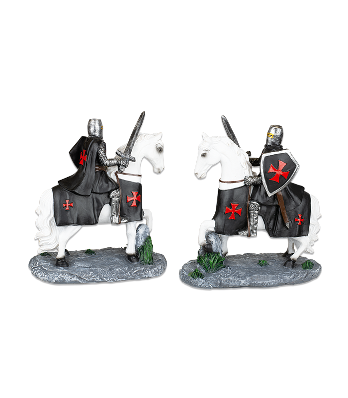 ΦΙΓΟΥΡΑ TOLE10 White horse. Black Templar with sword.20cm, 39576