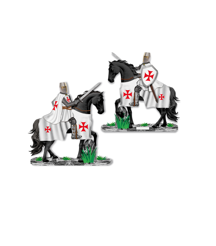 ΦΙΓΟΥΡΑ TOLE10 Black horse - White Sword Templar Knight 20cm, 39573