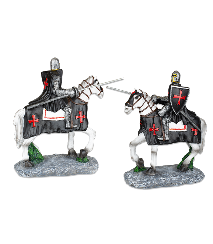 ΦΙΓΟΥΡΑ TOLE10 White horse. Black Templar with spear.12cm, 39548