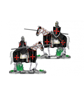 ΦΙΓΟΥΡΑ TOLE10 White horse. Black Templar with spear. 8cm, 39546