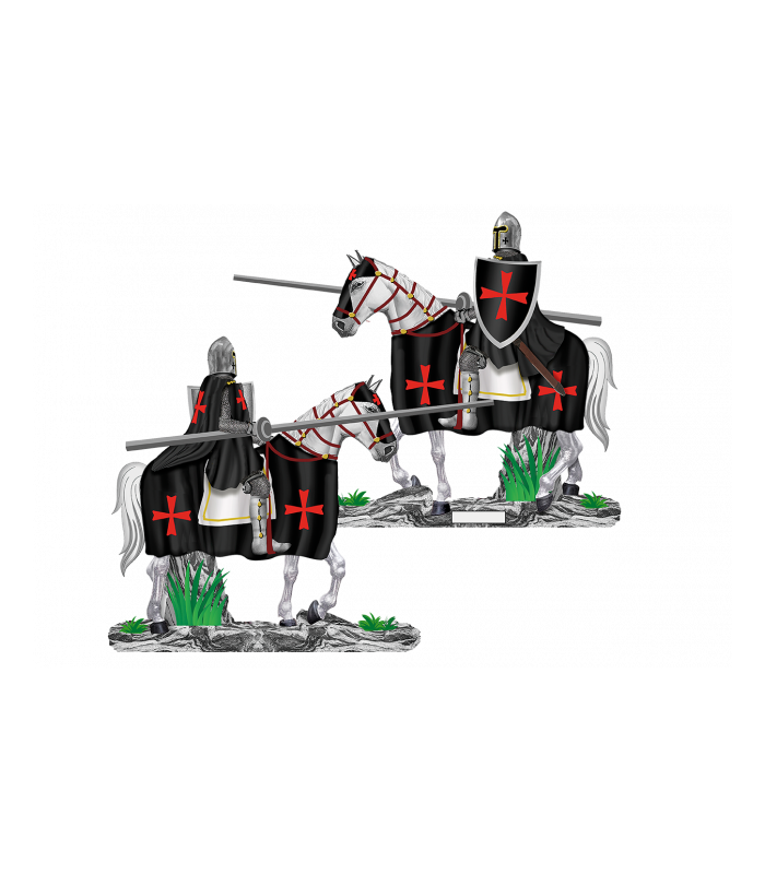 ΦΙΓΟΥΡΑ TOLE10 White horse. Black Templar with spear. 8cm, 39546