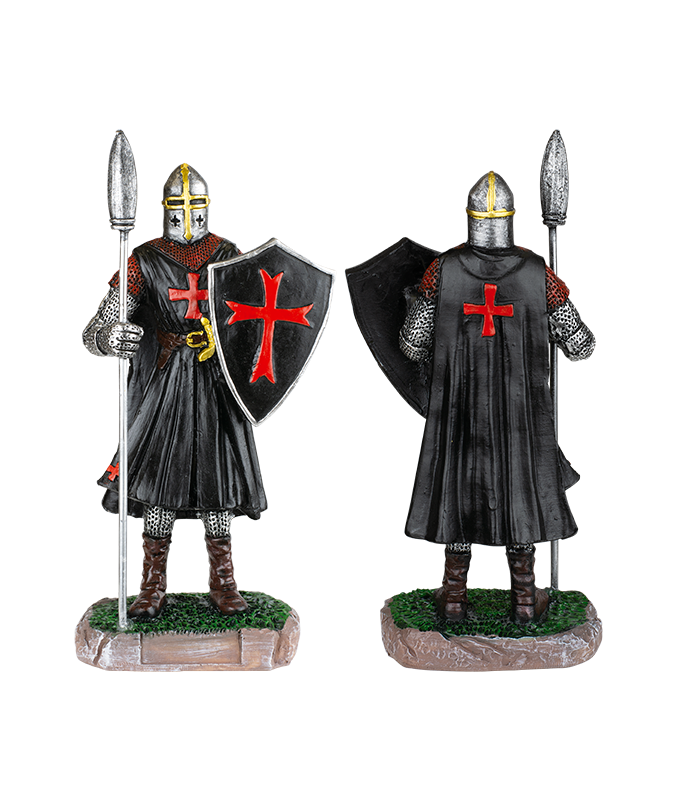 ΦΙΓΟΥΡΑ ΔΙΑΚΟΣΜΗΤΙΚΟ TOLE10 Shield-spear black Templar Knight. Resin 30cm. 39541