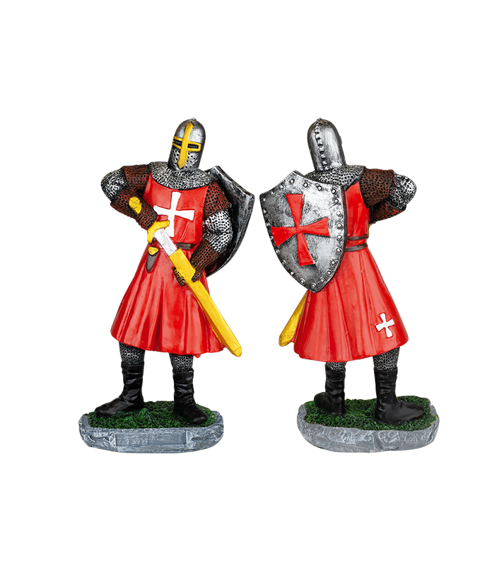 ΦΙΓΟΥΡΑ ΔΙΑΚΟΣΜΗΤΙΚΟ TOLE10 Draw the sword red Templar Knight. Resin 12cm, 39535