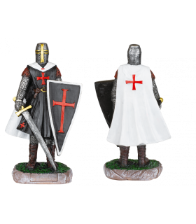 ΦΙΓΟΥΡΑ ΔΙΑΚΟΣΜΗΤΙΚΟ TOLE10 Shield-sword resin black-white Templar 8cm, 39528