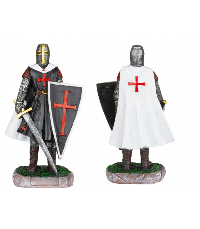 ΦΙΓΟΥΡΑ ΔΙΑΚΟΣΜΗΤΙΚΟ TOLE10 Shield-sword resin black-white Templar 8cm, 39528