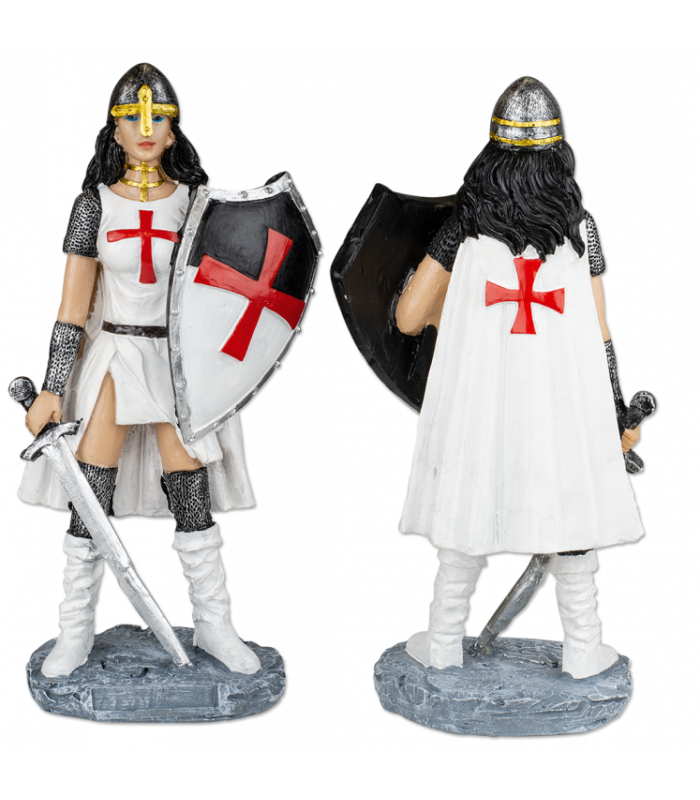 ΦΙΓΟΥΡΑ ΔΙΑΚΟΣΜΗΤΙΚΟ TOLE10 Resin white Templar woman. 18 cm, 39518