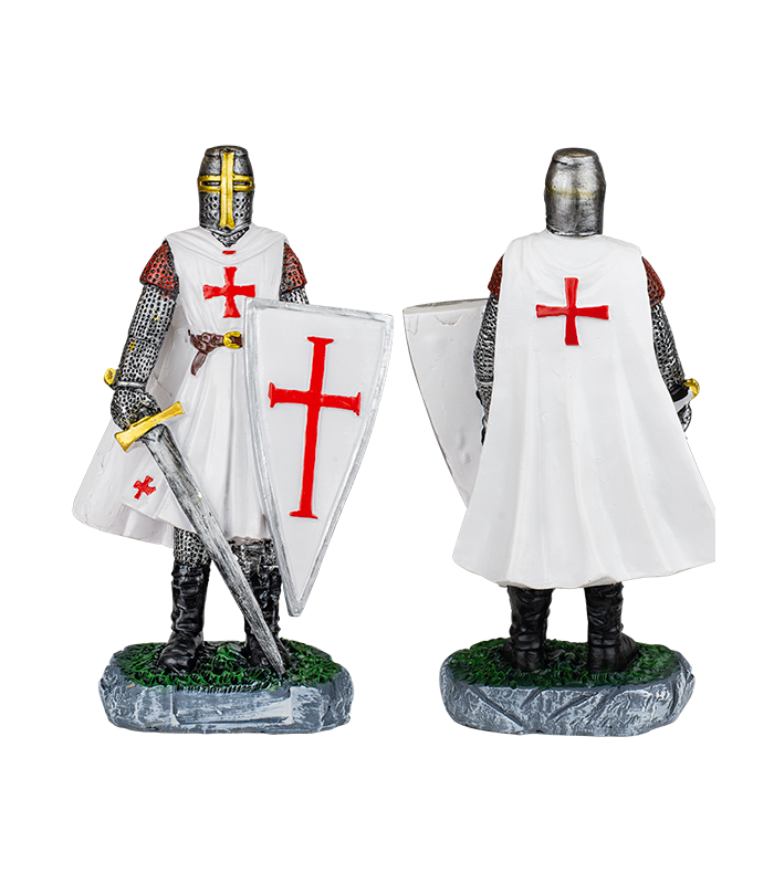 ΦΙΓΟΥΡΑ ΔΙΑΚΟΣΜΗΤΙΚΟ TOLE10 White Shield-sword resin Templar Knight, 18cm, 39509