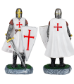 ΦΙΓΟΥΡΑ ΔΙΑΚΟΣΜΗΤΙΚΟ TOLE10 White Shield-sword resin Templar Knight, 18cm, 39509