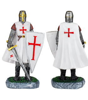 ΦΙΓΟΥΡΑ ΔΙΑΚΟΣΜΗΤΙΚΟ TOLE10 White Shield-sword resin Templar Knight, 8cm, 39507