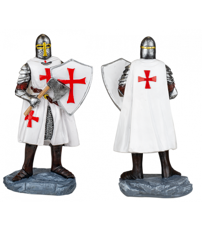 ΦΙΓΟΥΡΑ ΔΙΑΚΟΣΜΗΤΙΚΟ TOLE10 Shield-Axe resin white Templar. 18 cm, 39506