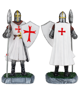 ΦΙΓΟΥΡΑ ΔΙΑΚΟΣΜΗΤΙΚΗ TOLE10, Resin white Templar with spear& shield.8cm