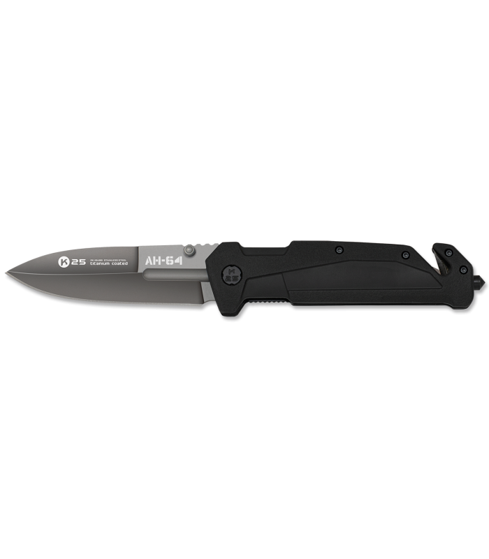 ΣΟΥΓΙΑΣ K25 AH-64 penknife.Black rubbered handle, blade 9cm, 18871