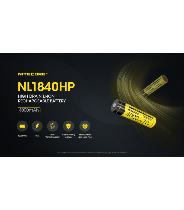 ΜΠΑΤΑΡΙΑ NITECORE 18650 / 4000mAh (τιμή τεμαχίου), NL1840HP