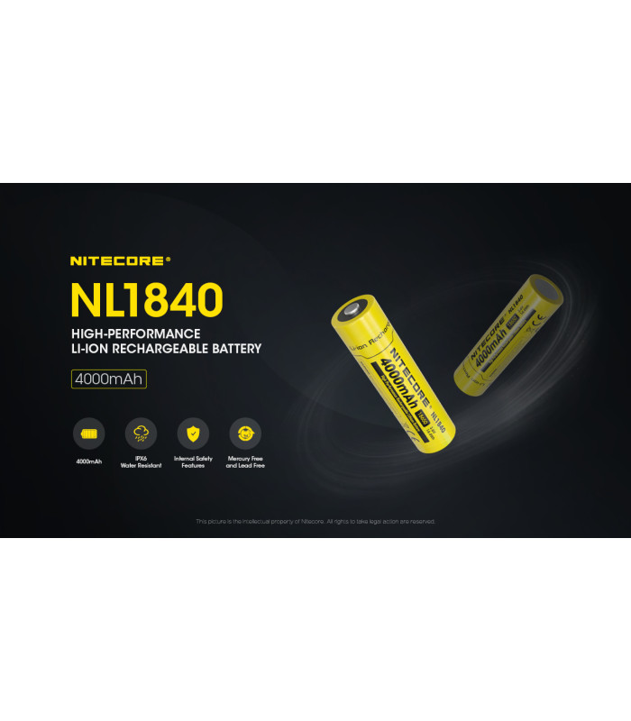 ΜΠΑΤΑΡΙΑ NITECORE 18650 / 4000mAh (τιμή τεμαχίου), NL1840
