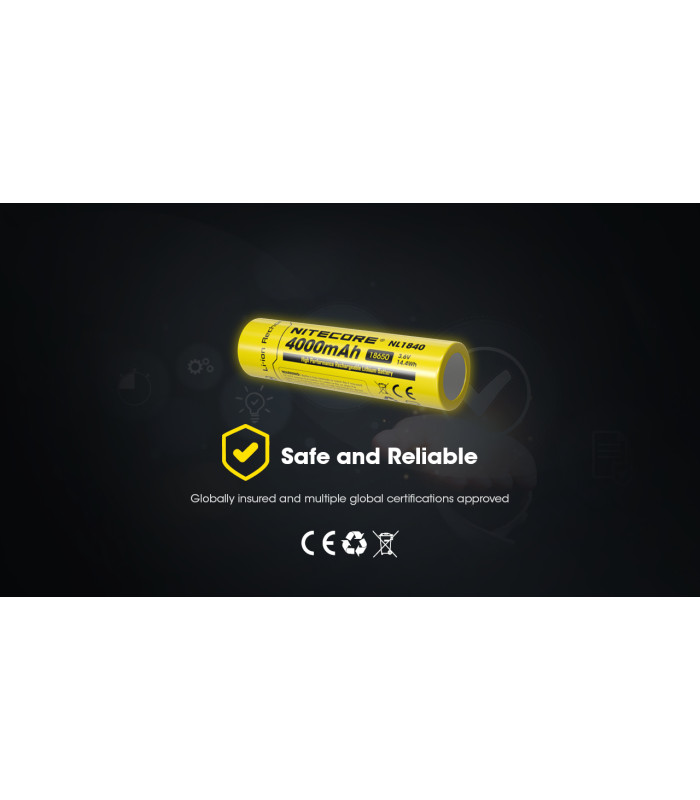 ΜΠΑΤΑΡΙΑ NITECORE 18650 / 4000mAh (τιμή τεμαχίου), NL1840