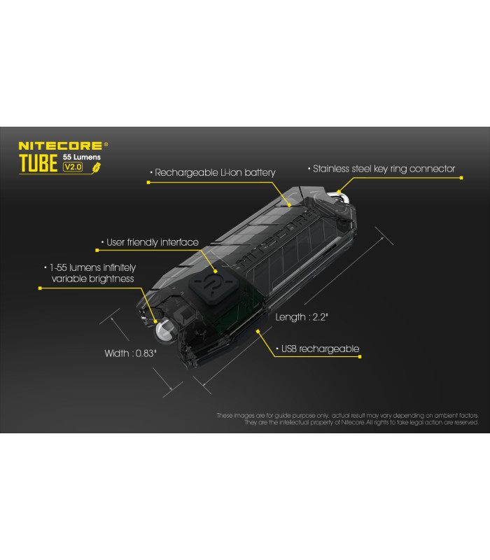 ΦΑΚΟΣ LED NITECORE TUBE s/n, Transparent, V2.0, 55lumens