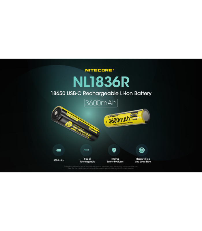 ΜΠΑΤΑΡΙΑ NITECORE 18650 / 3600mAh (τιμή τεμαχίου), NL1836R