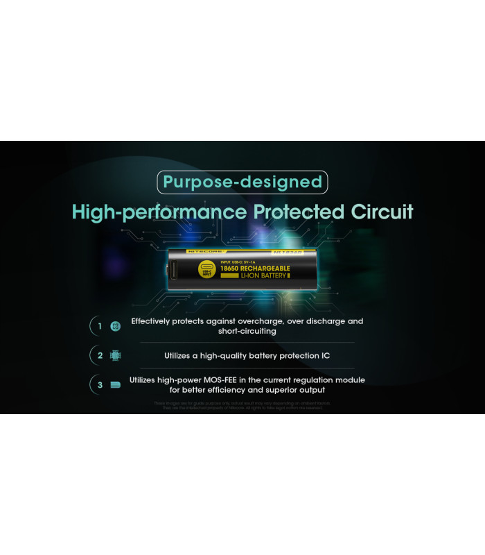 ΜΠΑΤΑΡΙΑ NITECORE 18650 / 3600mAh (τιμή τεμαχίου), NL1836R