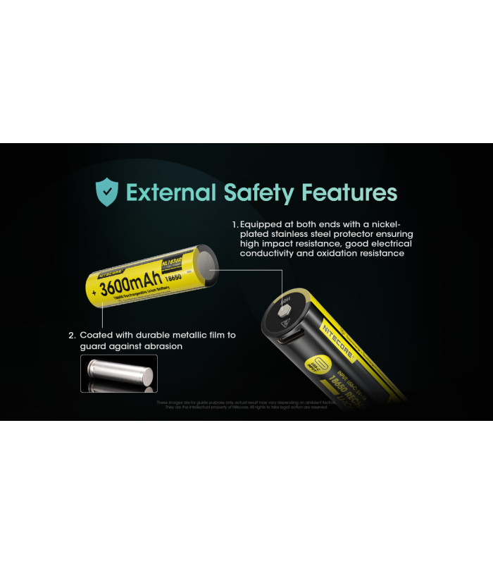 ΜΠΑΤΑΡΙΑ NITECORE 18650 / 3600mAh (τιμή τεμαχίου), NL1836R