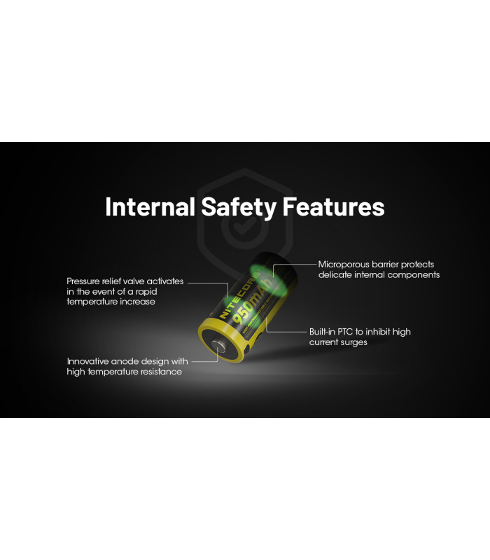 ΜΠΑΤΑΡΙΑ NITECORE RCR123A / 950mAh USB-C (τιμή τεμαχίου)