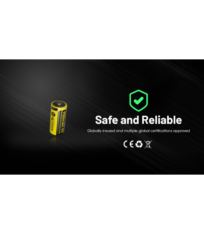 ΜΠΑΤΑΡΙΑ NITECORE RCR123A / 950mAh USB-C (τιμή τεμαχίου)