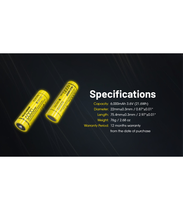 ΜΠΑΤΑΡΙΑ NITECORE 21700/ 6000mAh / HP (τιμή τεμαχίου)