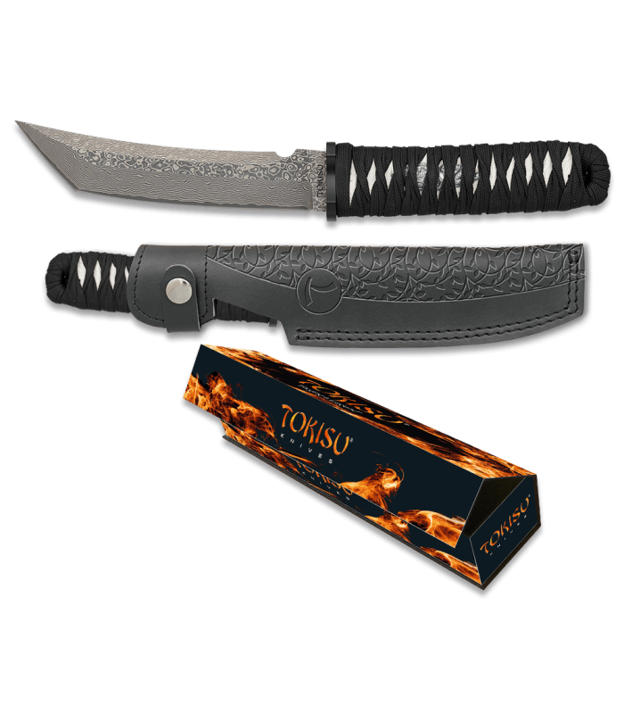 ΜΑΧΑΙΡΙ TOKISU Damask knife 15.30cm CNC. Leather sheath, 32623