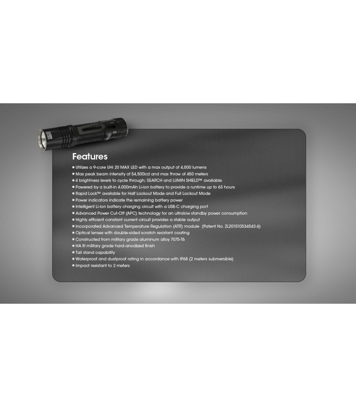 ΦΑΚΟΣ LED NITECORE EDC33, 4000Lumens, UHi LED