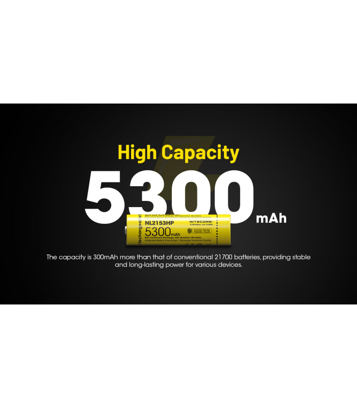 ΜΠΑΤΑΡΙΑ NITECORE 21700/ 5300mAh / HP (τιμή τεμαχίου)