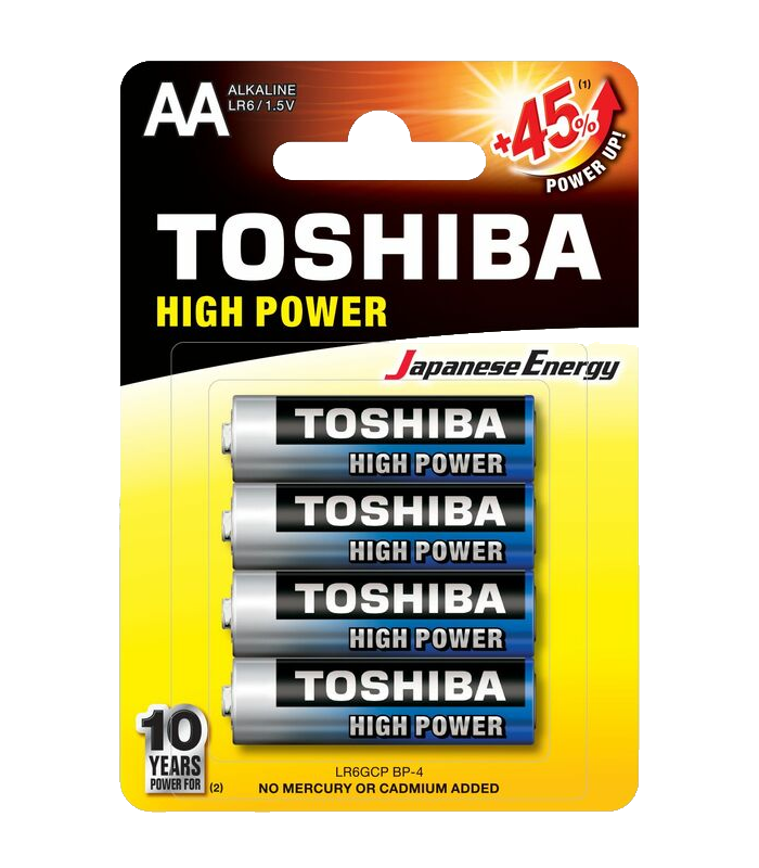 ΜΠΑΤΑΡΙΑ TOSHIBA High Power Alkaline, LR06 AA BL4 (τιμή τετράδας)