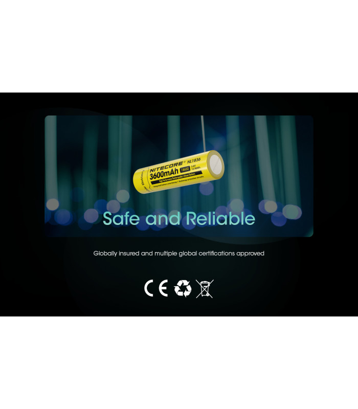 ΜΠΑΤΑΡΙΑ NITECORE 18650 / 3600mAh (τιμή τεμαχίου), NL1836