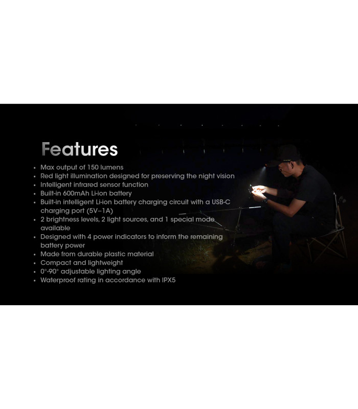 ΦΑΚΟΣ LED NITECORE HEADLAMP NU11, Inteligent IR Sensor