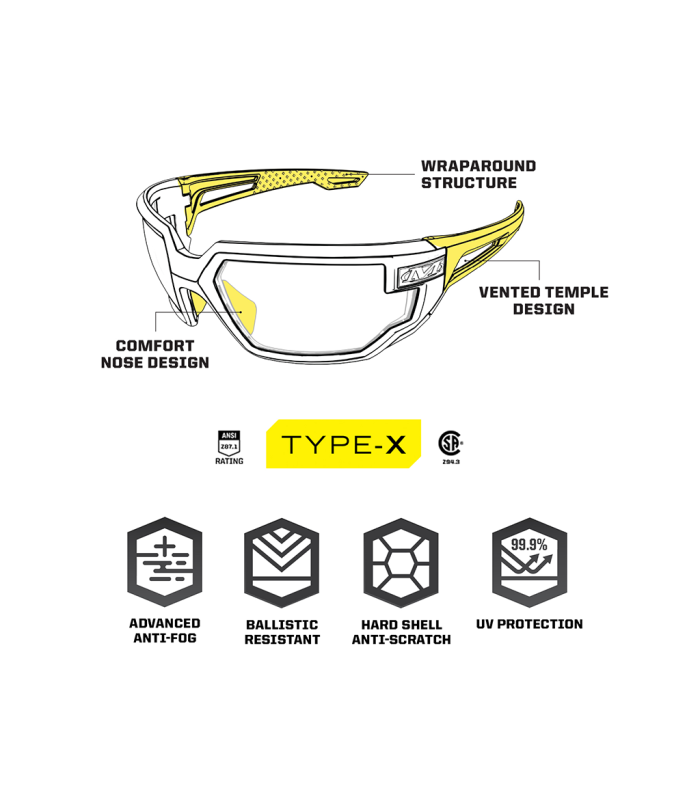 ΓΥΑΛΙΑ MECHANIX Type-X VXF-10 Clear Lens/Black Frame