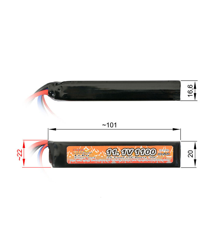 Μπαταρία VB Power Battery Li-Po 1100mAh 11,1V 15/30C T-Connector | Sabotage Oddal